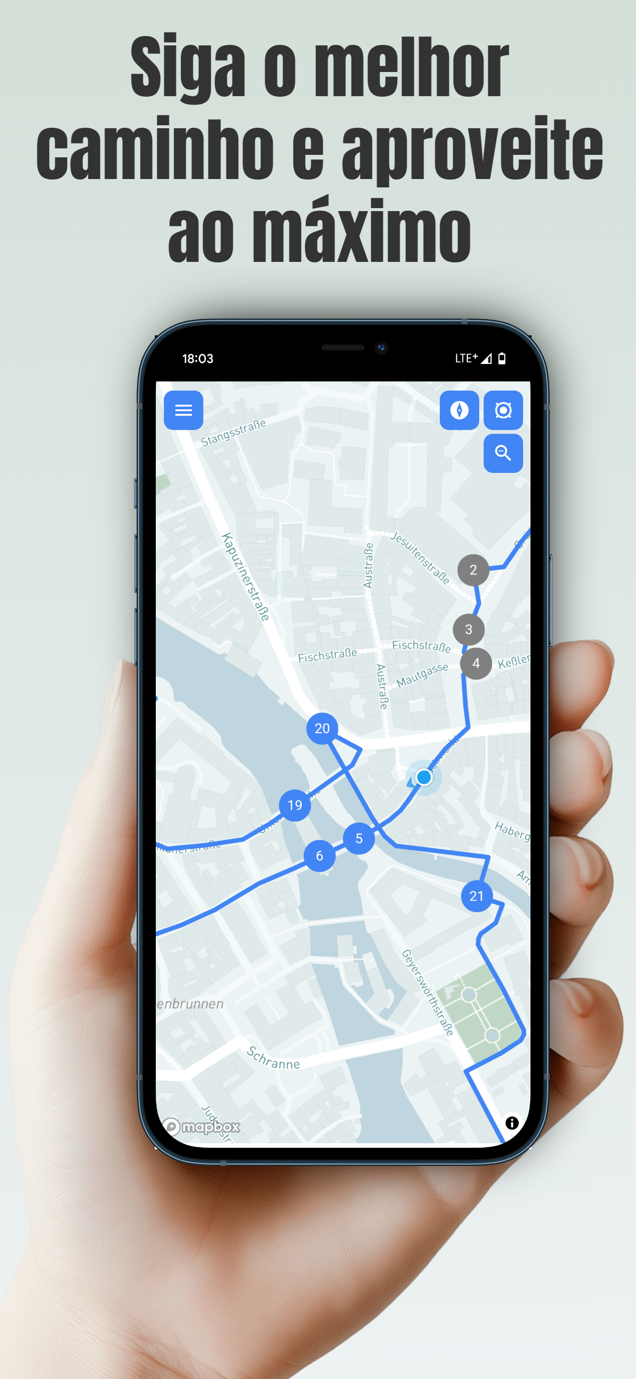 Mapa interativo para sua caminhada por Bamberg