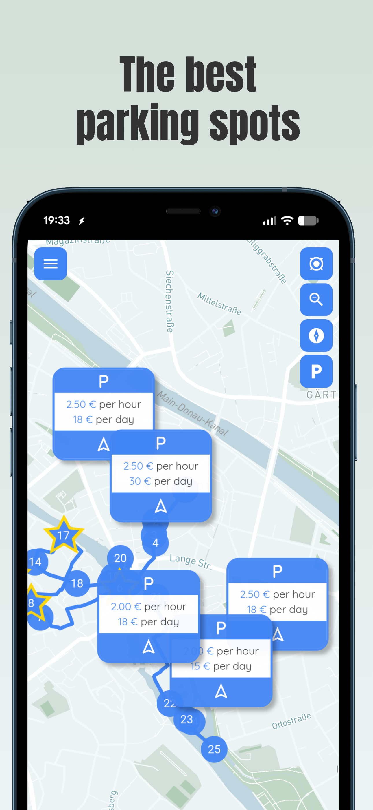 City tour app with concise info for Bamberg sights