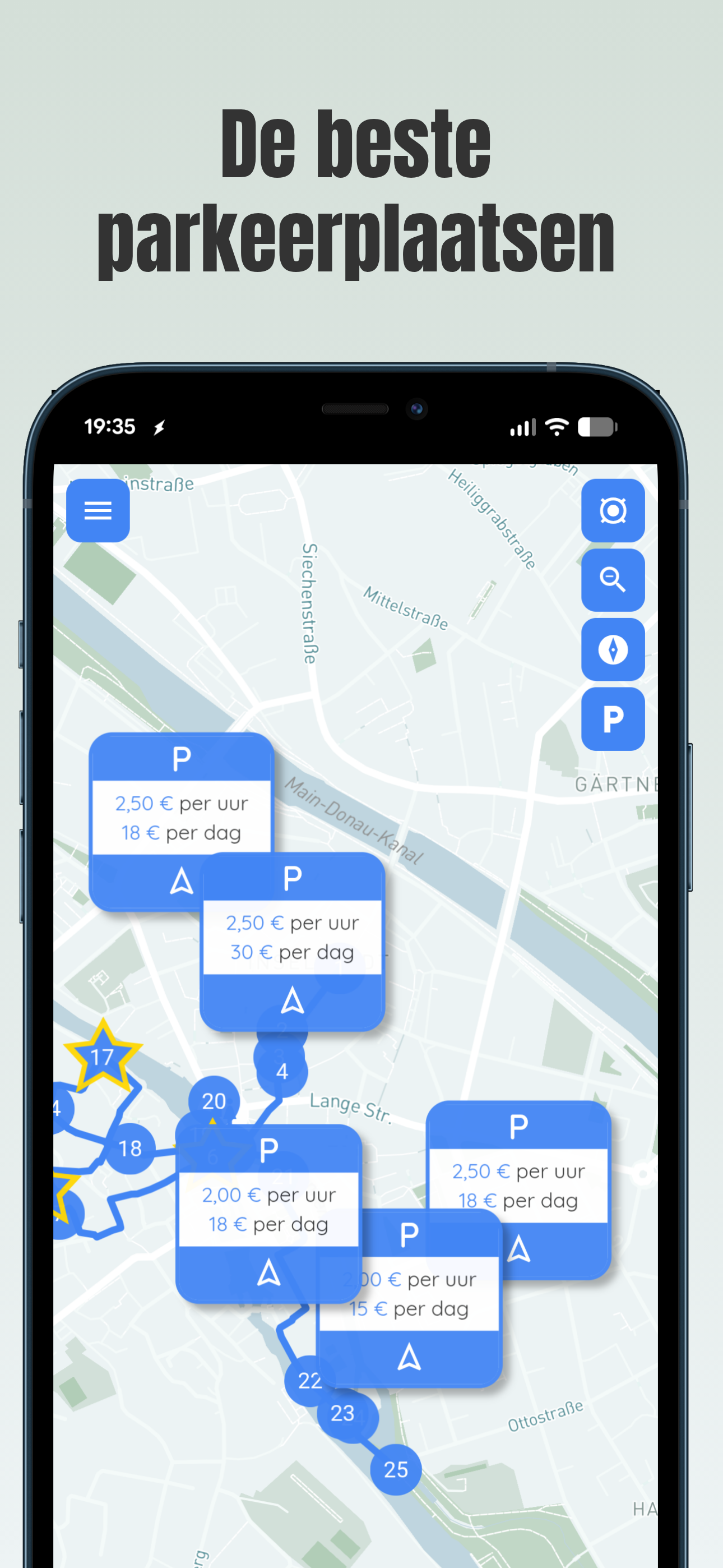 Stadstour-app met compacte info over Bamberg