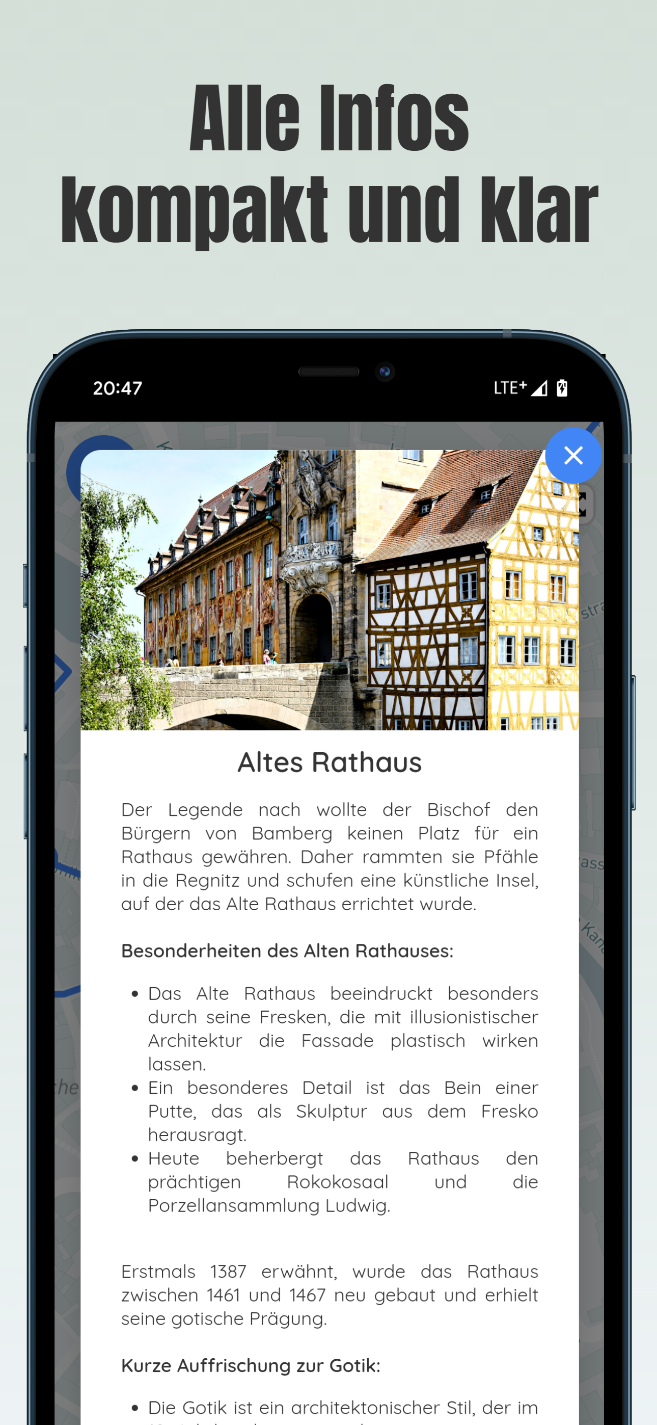 Stadtführungs-App mit kompakten Infos zu Sehenswürdigkeiten in Bamberg