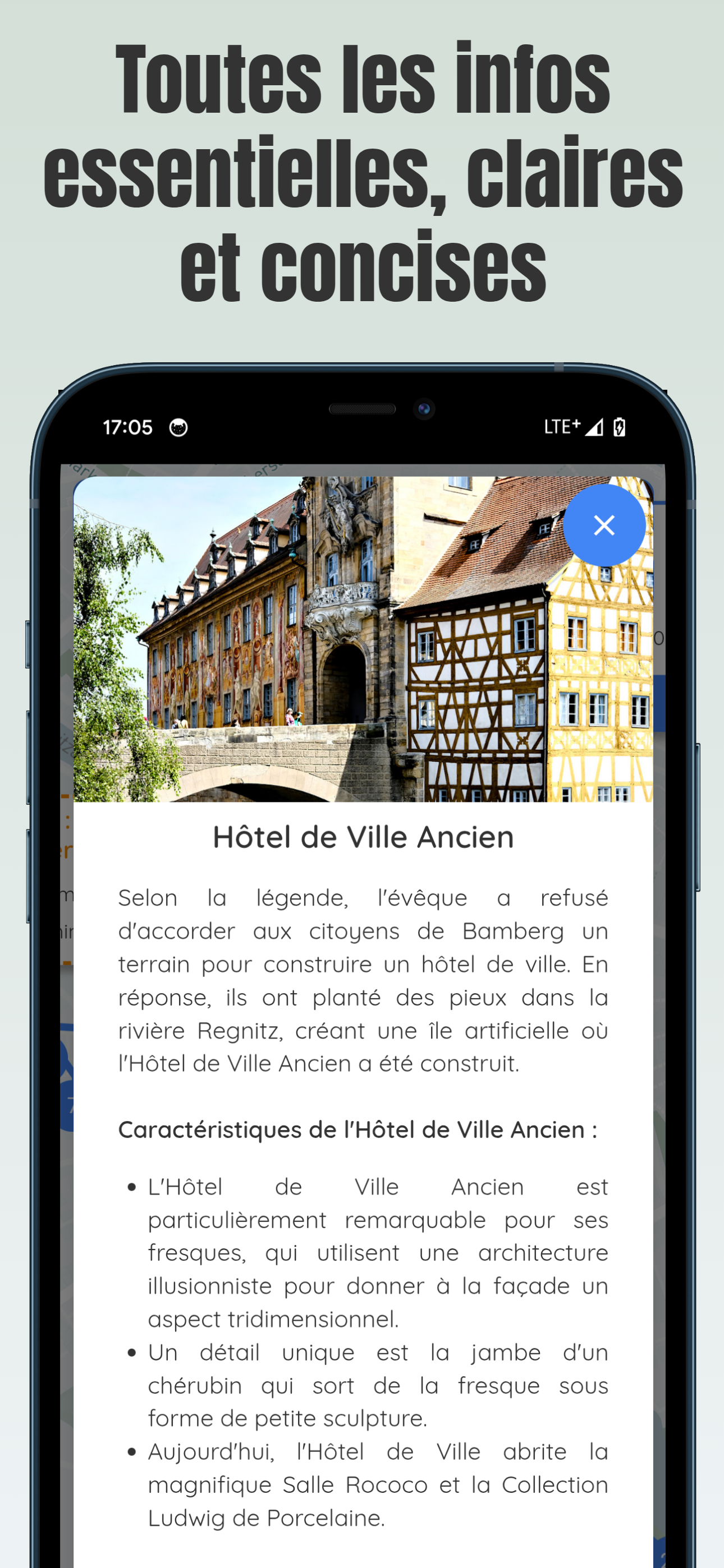 Appli de visite avec infos concises sur Bamberg